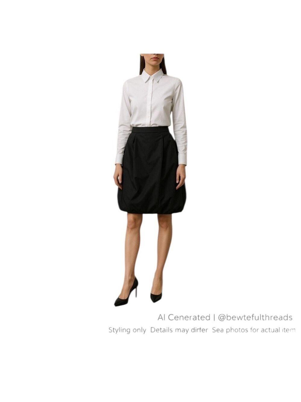 Lida Baday Sz 10 Black Bubble Skirt Sculptural Tulip COS Aritzia Style
